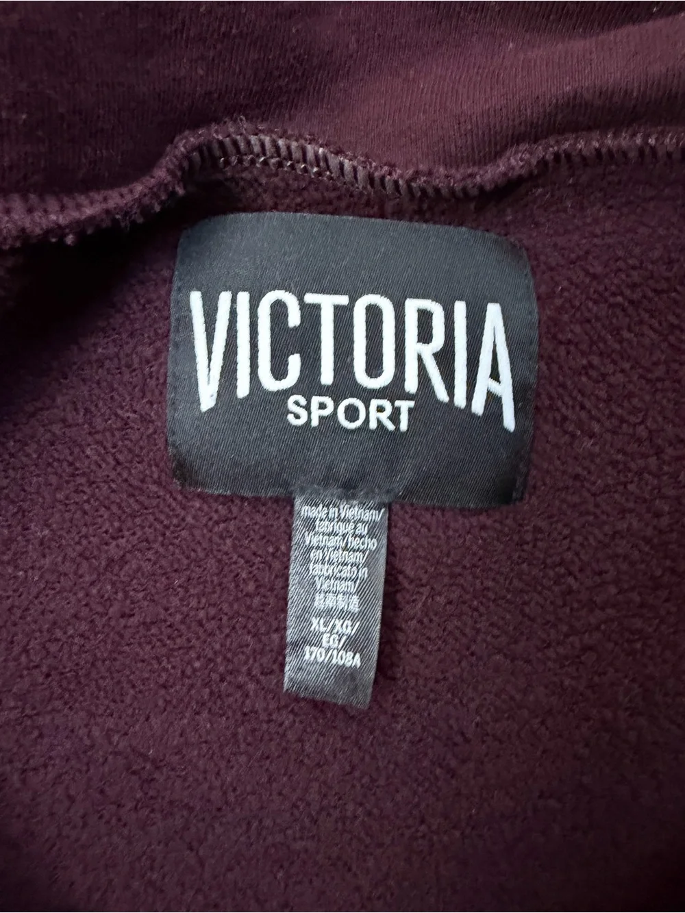 Victoria Sport Cowl Neck 3/4 Sleeve Sweatshirt – Burgundy
